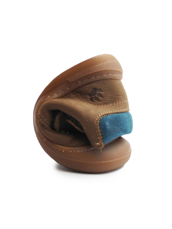 Buty na Jesień Dla Chłopca Brązowe Skórzane Barefoot na Rzep Primigi 2411044