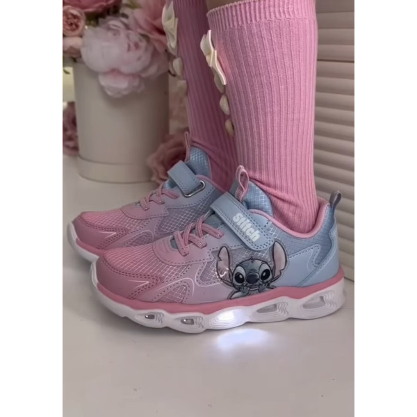 Buty Na Wiosnę Dla Dziewczynek Stitch Świecąca Podeszwa LED Bartek 87038-15