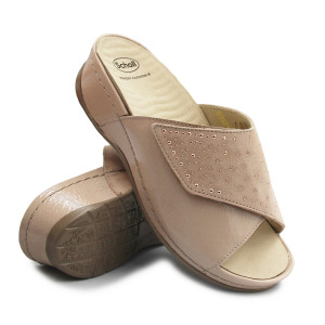 Damskie Klapki Beżowe...