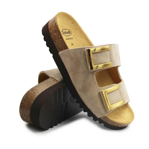 Beżowe Klapki Damskie Eleganckie Na Lato Monterey 2 Straps med MF324042361