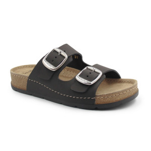 Czarne Klapki Damskie Na Lato Scholl Bora 2 Buckles med MF007511004