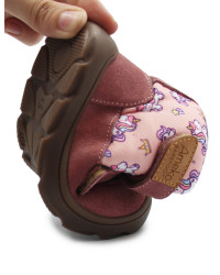 Buty Ocieplane Na Jesień Dla Dziewczynek w Jednorożce Barefoot + Wkładka Termoizolacyjna Ameko Elon Unicorn