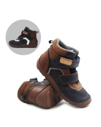 Ocieplane Buty na Jesień dla Chłopca Barefoot na Rzep DD STEP A116-62911ALZ Chocolate
