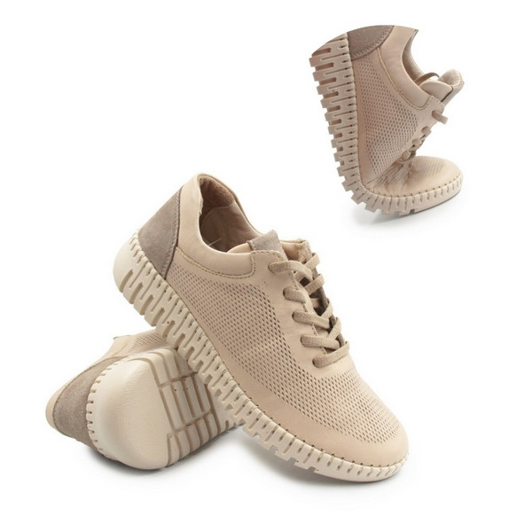 Półbuty damskie ze skóry naturalnej miękkie na wiosnę T. Sokolski OG 2501 BEIGE