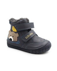 Buty Dla Chłopczyka Zimowe Ocieplane na Rzep z Misiem DD STEP W029-62556 Royal Blue