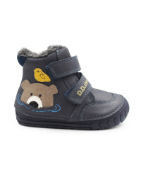 Buty Dla Chłopczyka Zimowe Ocieplane na Rzep z Misiem DD STEP W029-62556 Royal Blue