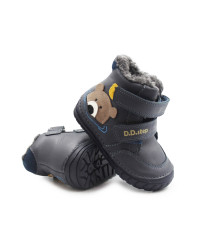 Buty Dla Chłopczyka Zimowe Ocieplane na Rzep z Misiem DD STEP W029-62556 Royal Blue