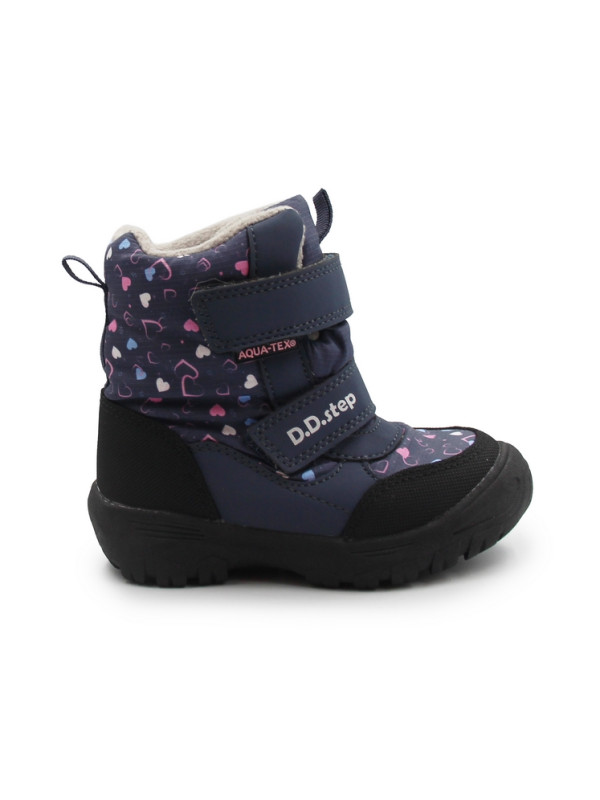 Śniegowce Dla Dziewczynki w Serduszka DD STEP P081-62248A Royal Blue