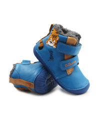 Barefoot Dziecięce Buty na Zimę Niebieskie DD STEP W070-62660 Marine