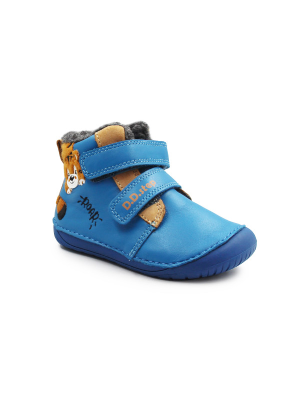 Barefoot Dziecięce Buty na Zimę Niebieskie DD STEP W070-62660 Marine
