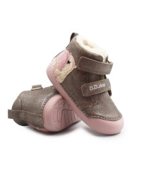 Zimowe Buty Dla Dziewczynki Ocieplane na Rzep DD STEP W066-62479C Chocolate