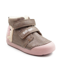 Zimowe Buty Dla Dziewczynki Ocieplane na Rzep DD STEP W066-62479C Chocolate