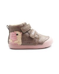 Zimowe Buty Dla Dziewczynki Ocieplane na Rzep DD STEP W066-62479C Chocolate