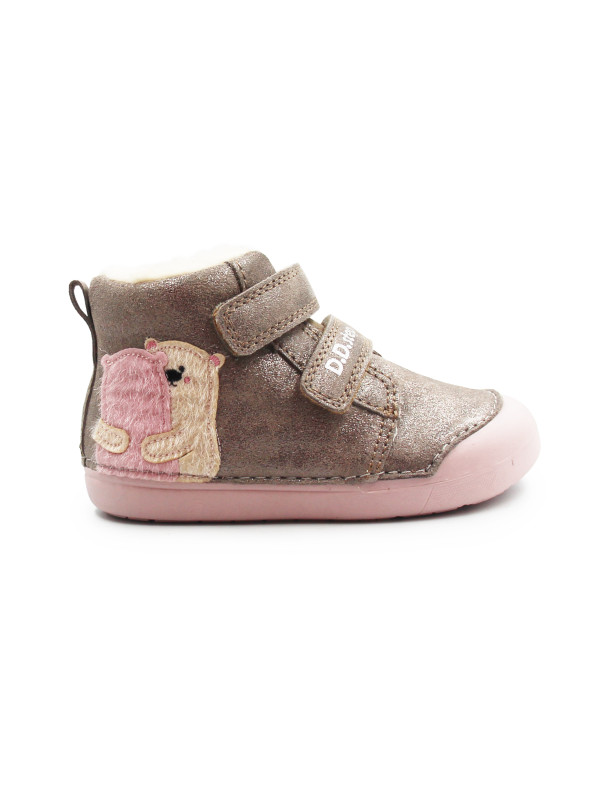 Zimowe Buty Dla Dziewczynki Ocieplane na Rzep DD STEP W066-62479C Chocolate