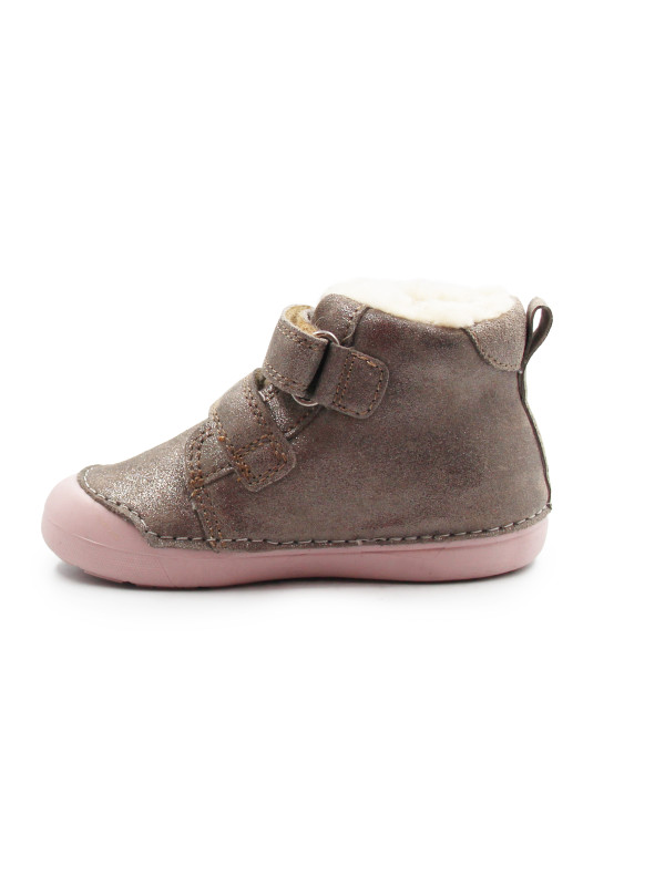 Zimowe Buty Dla Dziewczynki Ocieplane na Rzep DD STEP W066-62479C Chocolate