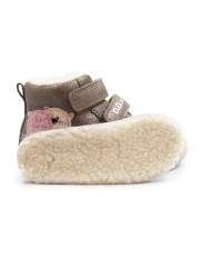 Zimowe Buty Dla Dziewczynki Ocieplane na Rzep DD STEP W066-62479C Chocolate