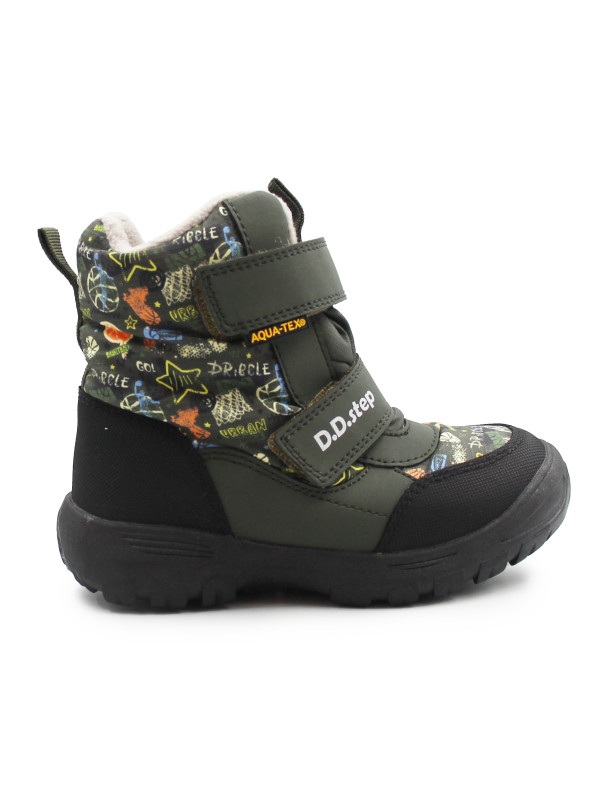Śniegowce Dla Chłopczyka Ocieplane na Rzep DD STEP P081-62405AL Olive