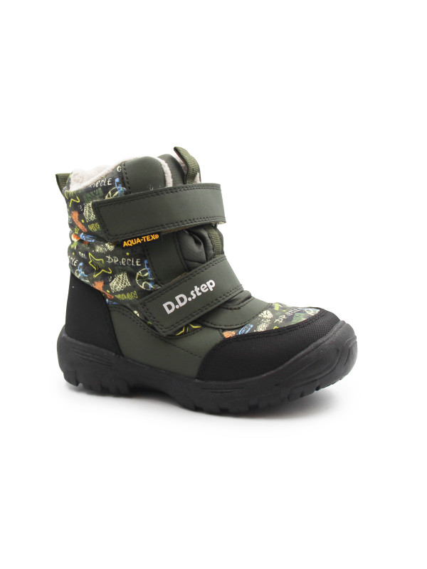 Śniegowce Dla Chłopczyka Ocieplane na Rzep DD STEP P081-62405AL Olive