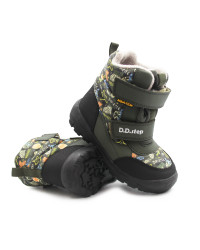 Śniegowce Dla Chłopczyka Ocieplane na Rzep DD STEP P081-62405AL Olive