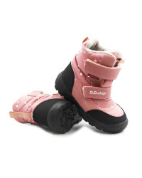 Różowe Buty Dla Dziewczynki Zimowe Ocieplane na Rzep DD STEP P081-62248L Baby Pink