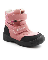 Różowe Buty Dla Dziewczynki Zimowe Ocieplane na Rzep DD STEP P081-62248L Baby Pink