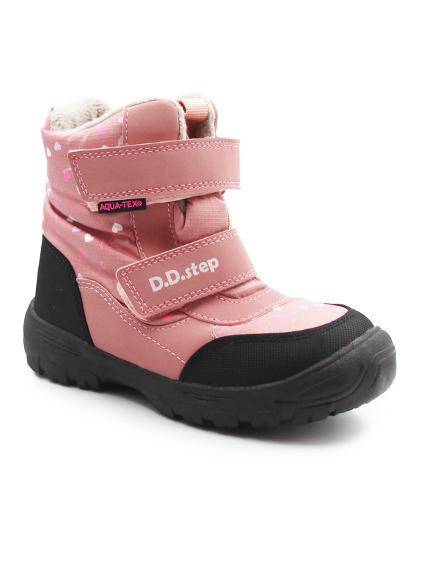 Różowe Buty Dla Dziewczynki Zimowe Ocieplane na Rzep DD STEP P081-62248L Baby Pink
