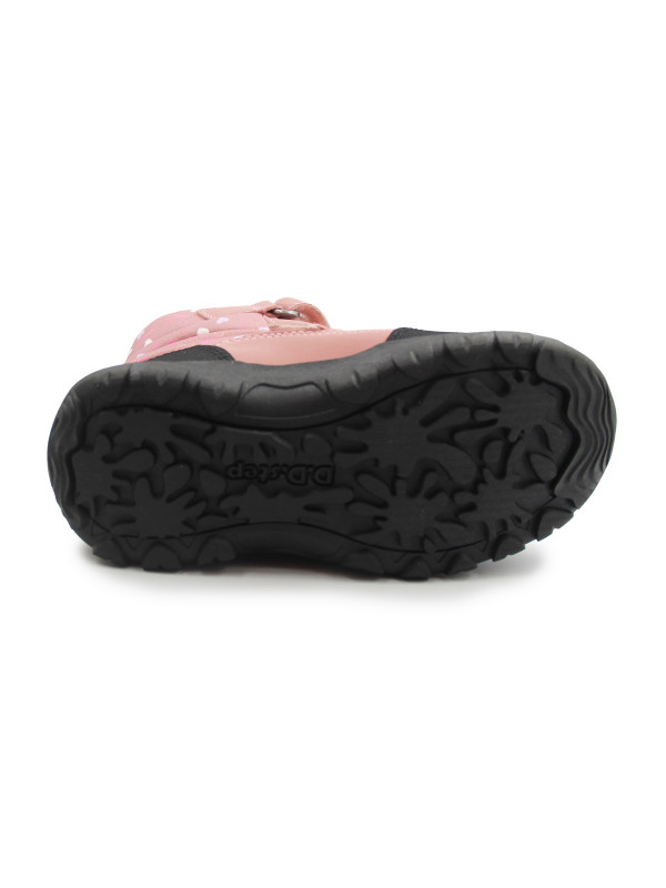 Różowe Buty Dla Dziewczynki Zimowe Ocieplane na Rzep DD STEP P081-62248L Baby Pink