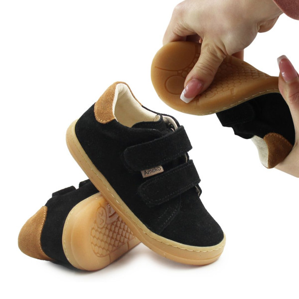 Buty Chłopięce na Wiosnę Barefoot Ameko Dash-Black