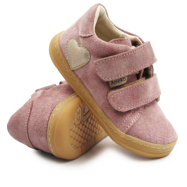 Buty Na Wiosnę Dla Dziewczynki z Serduszkiem Barefoot Ameko Dash-Hearts-Brownrose