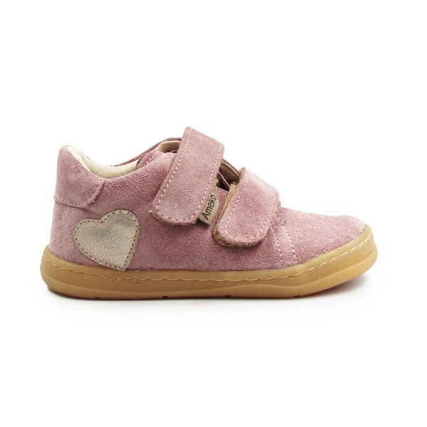 Buty Na Wiosnę Dla Dziewczynki z Serduszkiem Barefoot Ameko Dash-Hearts-Brownrose