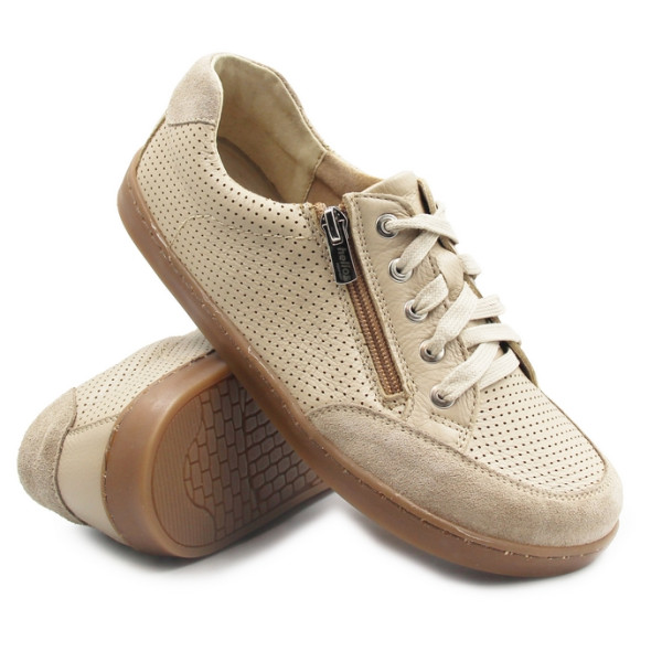 Półbuty damskie barefoot ze skóry naturalnej Helios 470 ecru