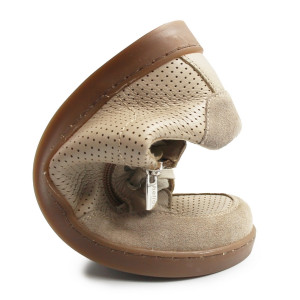 Półbuty damskie barefoot ze skóry naturalnej Helios 470 ecru