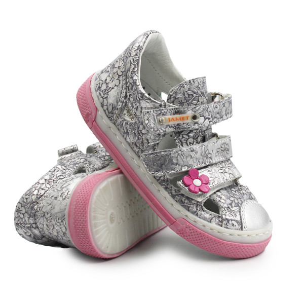 Buty Dla Dziewczynki Srebrne Półsandały Jamet 114 II gatunek