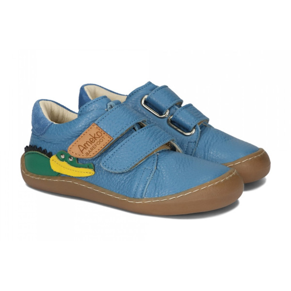 Buty Na Wiosnę Dla Chłopca Niebieskie Barefoot Ameko Otis Croco-Blue