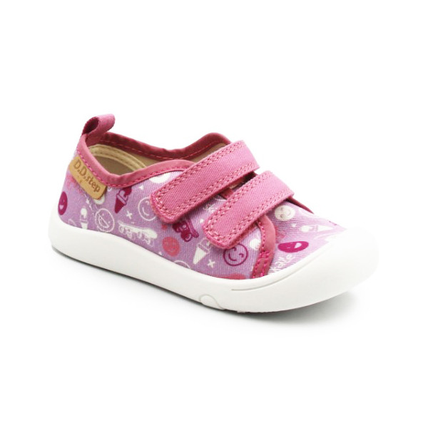 Trampki Do Szkoły i Przedszkola Dla Dziewczynki Na Rzep DD STEP C100-61432 Daisy Pink