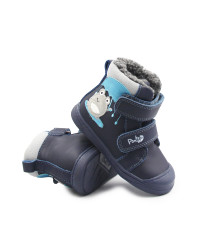 Zimowe Buty Dla Chłopczyka Żabka Ocieplane Futerkiem PONTE DA07-5-2349Z Royal Blue