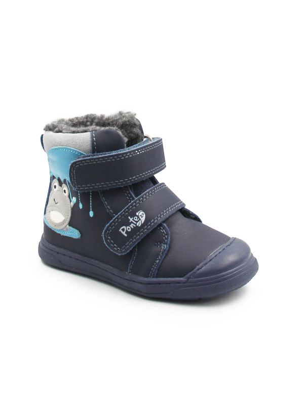 Zimowe Buty Dla Chłopczyka Żabka Ocieplane Futerkiem PONTE DA07-5-2349Z Royal Blue