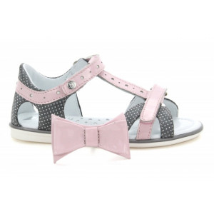 Sandałki dla dziewczynek na lato z odpinaną kokardą Bartek w-36182/1g7