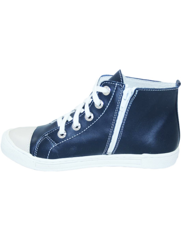 Skórzane trampki dla dziewczynki granatowe Dawid 1108